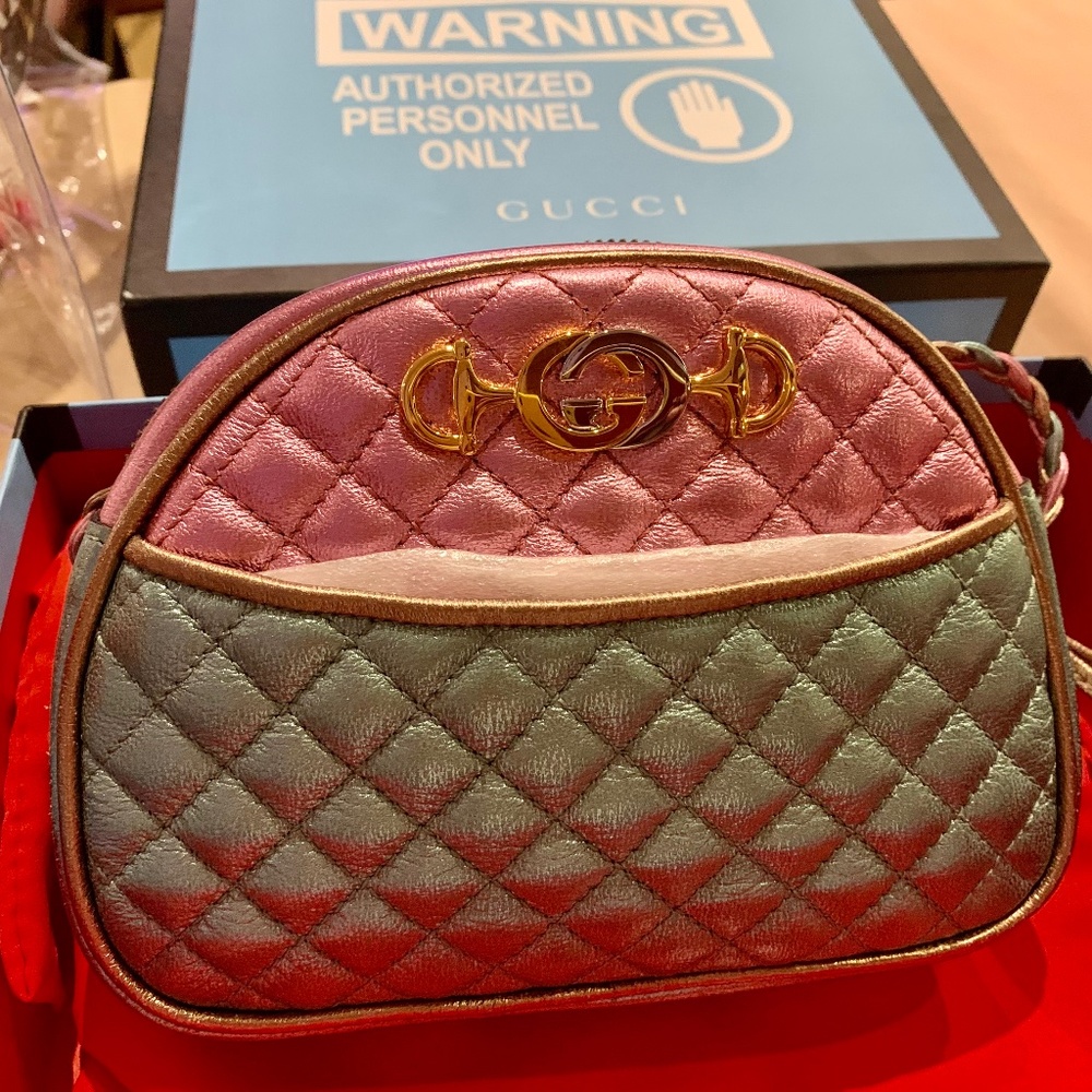 Gucci Metallic Quilted Trapuntata Crossbody Bag